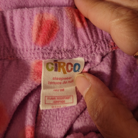 Two Circo Fuzzy Medium Girls Pajama Bottoms Pink Multicolor Bows - Picture 10 of 11
